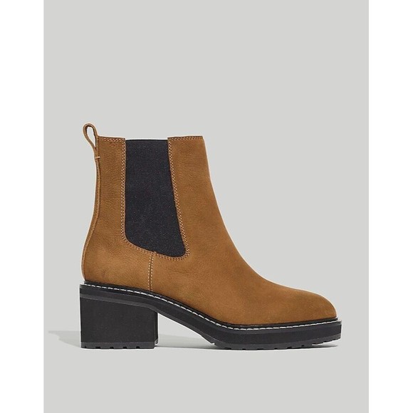 Madewell The Carina Platform Chelsea Boot Burled Wood Womens Shoes SZ 9.5 NEW